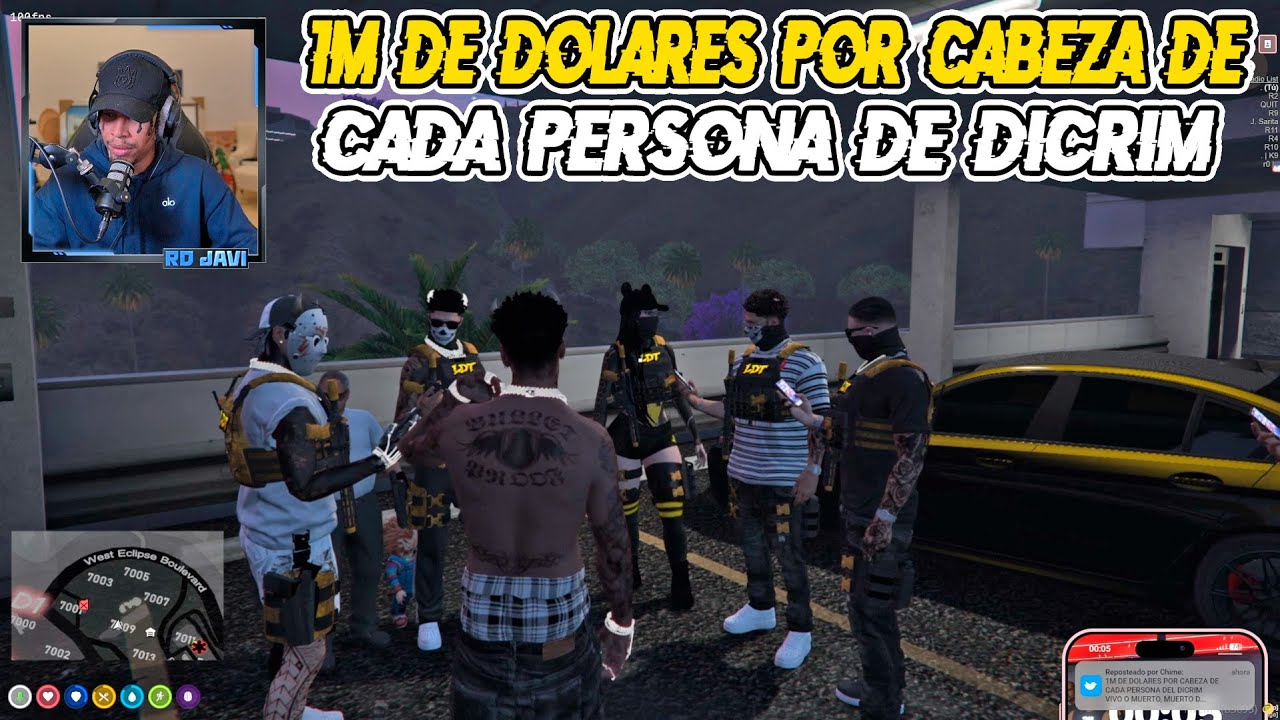 RDJavi: 1M de Dolares Por Cabeza de Cada Persona de DICRIM