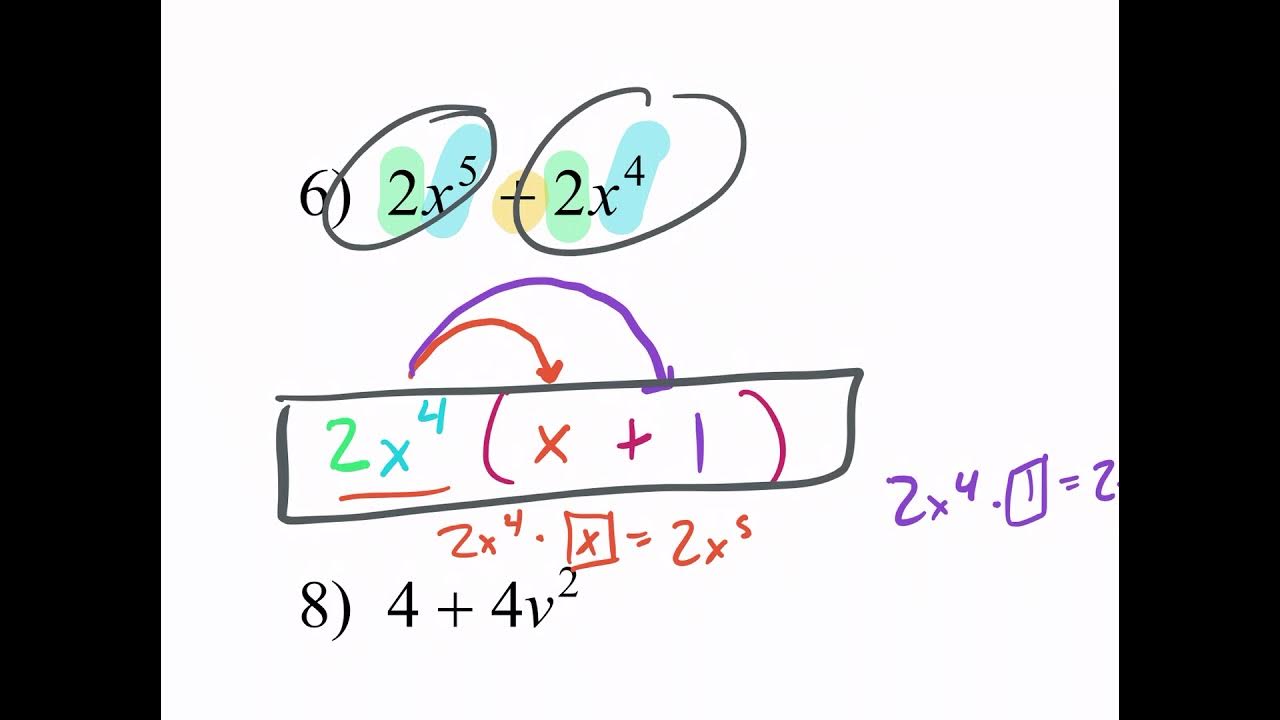 Kuta Tutorial Factoring with GCF (part 2) YouTube