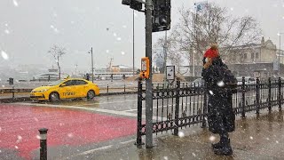 Istanbul Walk | Streets of Kadıköy | Storm, Snowfall | Winter 2021