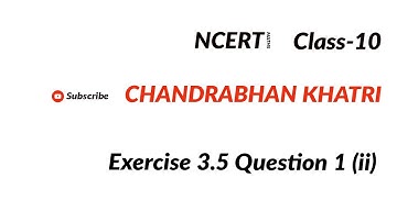 Exercise-3.5 | Q.1 (ii) | Linear Equations In Two Variables | Ncert | Class-10