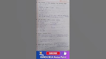 IGNOU BCA BCS 054 FORMULAS