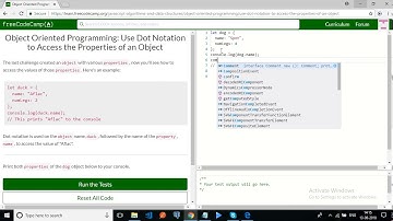 Use Dot Notation to Access the Properties of an Object
