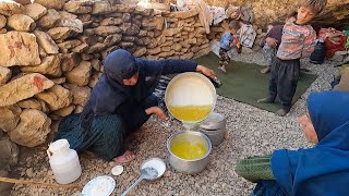 Making Clarified Butter (Oil )_the village & nomadic lifestyle of Iran