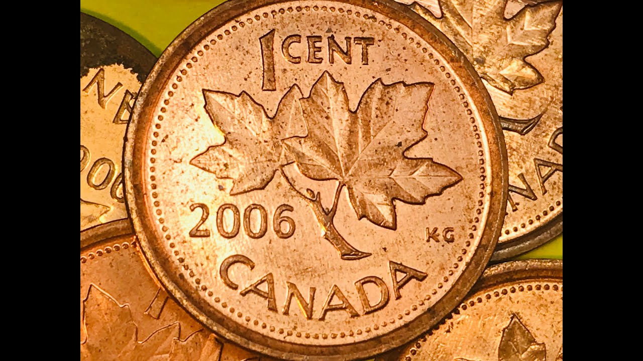 FULL ROLL RARE 2006 MAGNETIC RCM LOGO CANADA ONE CENT PENNIES CIRCULATED 