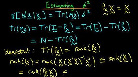 A Graduate Course in Econometrics Lecture 31 | Estimating the Error Variance in Matrix Form - Part 6