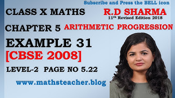 RD Sharma Chapter 5 Example 31 Class 10 Maths @MathsTeacher