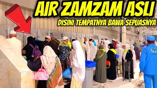 TEMPAT AIR ZAMZAM ASLI DI MASJIDIL HARAM MEKKAH BANYAK JAMAAH UMROH AMBIL SEPUASNYA