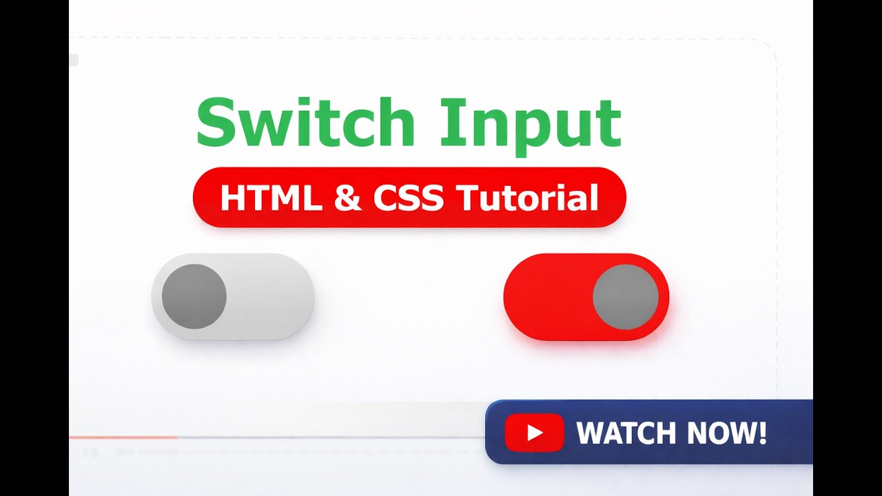 Stylish HTML & CSS Toggle Switch for Web Forms - YouTube
