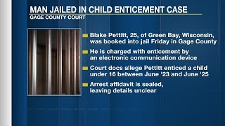 Wisconsin man accused of enticing teen in southeast Nebraska