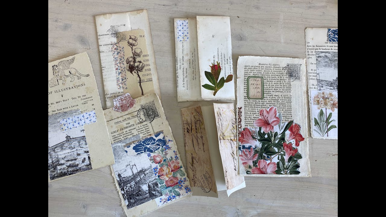 Craft with me | ANTIQUE book page ephemera - YouTube