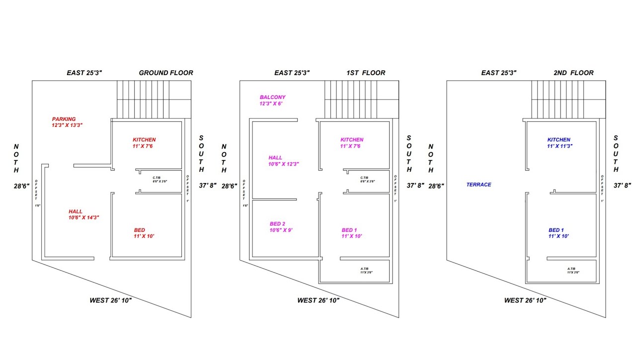25 × 28 house plan map naksha design - YouTube