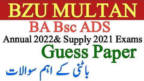 BA Bsc ADS annual and supply Exams guess || Bsc ADS botany paper B important question
