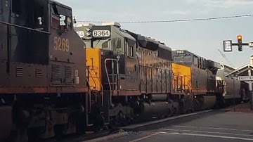 CSXT Q471-15 Ex-C&O SD40-2 #8364 & GEVOs in Full Throttle departing Fayetteville for Hamlet yard