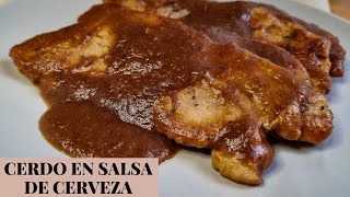 Filetes de Cerdo en SALSA DE CERVEZA NEGRA y Ciruelas (Receta SIN HORNO)