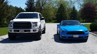 Mustang 5.0 vs F150 5.0 rev comparison