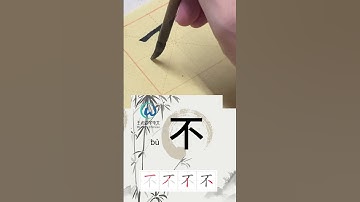 Learn to write Simplified chinese characters“不/No” 学习写汉字
