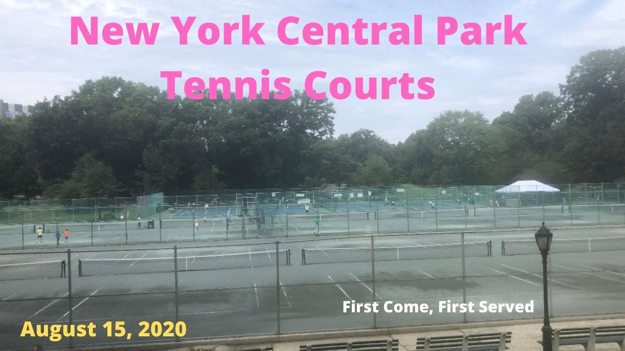 NYC Central Park Tennis Courts Waiting in line to play tennis August