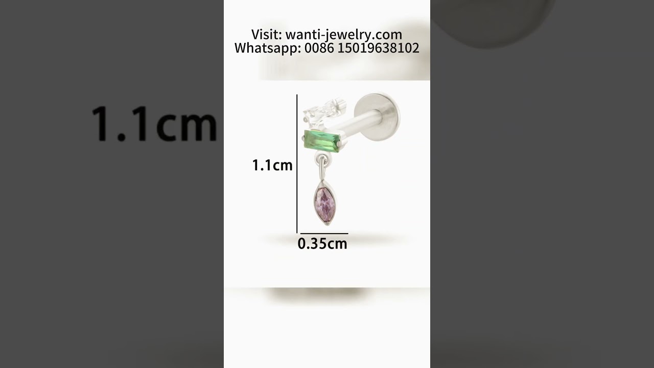 Hypoallergenic G23 Titanium Zirconia Stud | Internally Threaded Piercing Jewelry for Sensitive Ears