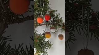 Handmade Acorn Ornaments With Natural Acorn Caps 🎄 Christmas Tree Decoration 🎄 Home Decor #shorts