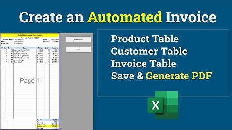 Create automated invoice in Excel and generate invoice PDF  2024