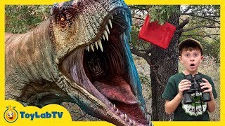 Dinosaurs & Park Rangers Face Off! Giant TRex Dinosaur Adventure & Jurassic World Surprise Toys