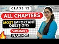 All Chapters Flamingo Class 12 English Important Questions + Summary | In Hindi | CBSE | Roli Saxena