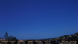Timelapse Cam 1 - Natt til 23. juni 2018