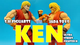 Figure Battle : Ultra Street Fighter II Ken Jada Toys vs S.H.Figuarts Action Figure Review