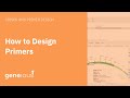 How to design primers in geneious prime