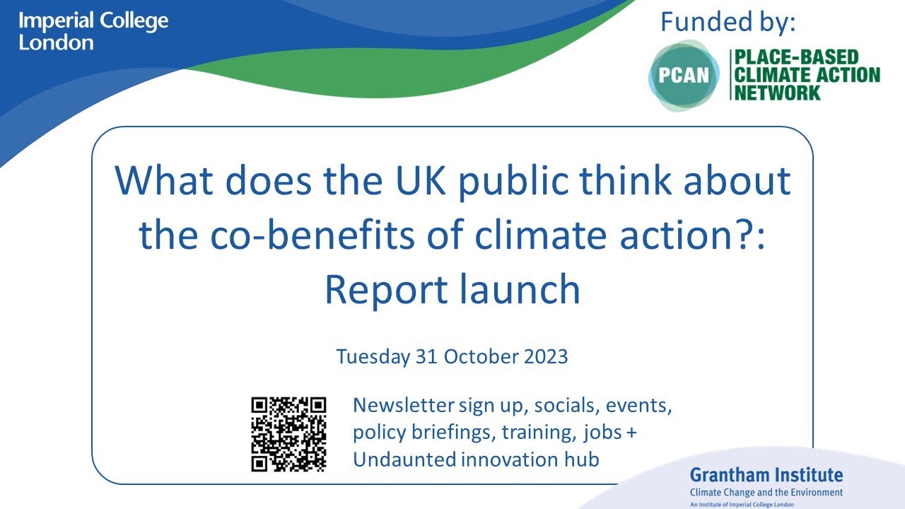 What does the UK public think about the co-benefits of climate action ...