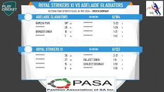 PASA Winter T20 Saturday Trophy Round 2 - Royal Strikers XI v Adelaide Gladiators