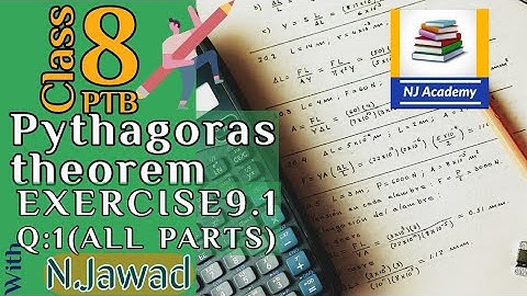 "PYTHAGORAS THEOREM" class 8 mathematics PTB chapter 9.1, Q:1 (All parts)
