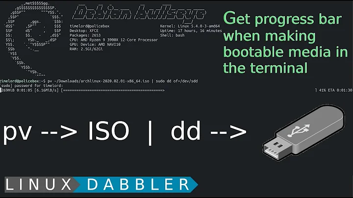 Creating bootable USB sticks with dd.... Now with progress bars!!!