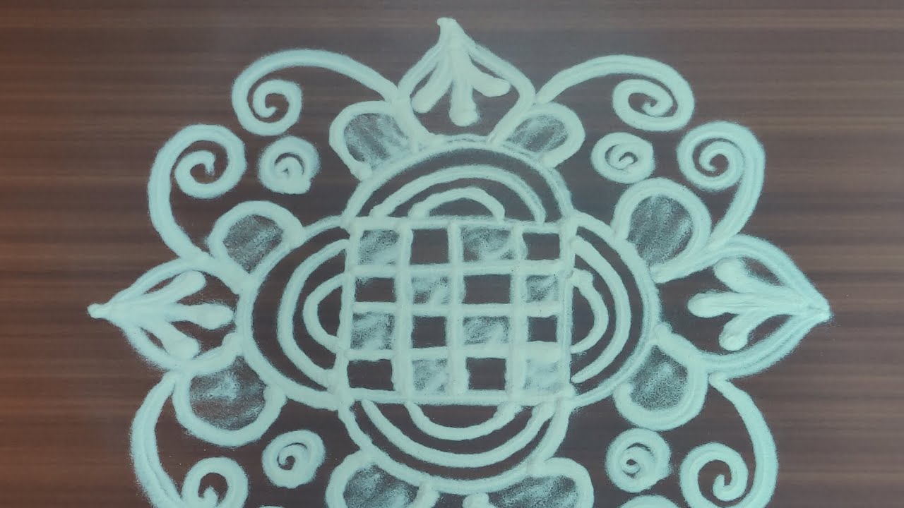 Easy rangoli design | 2*2 dots easy rangoli design tutorial for ...