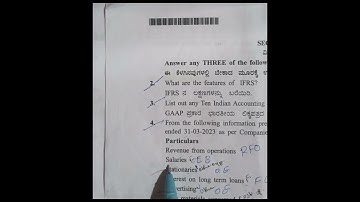 B com V sem Indian  accountings standards question paper 2024 5 marks question solution