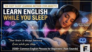 Learn English While You Sleep | 1000+ Common English Phrases for Beginners (Cozy Rain Sounds)