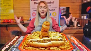 The 3 Foot Long Hot Dog Platter Challenge | As Seen on Man V. Food