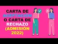 Soy Docente: CARTA DE ACEPTACIÓN O CARTA DE RECHAZO (ADMISIÓN 2022)