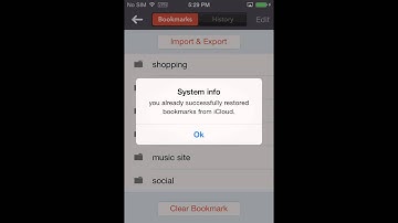 How restore bookmarks  from  icloud