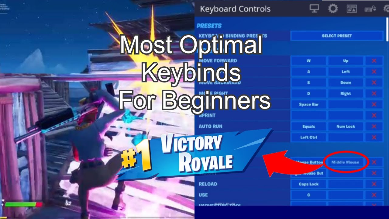 The Most Optimal Keybinds For Beginners Keybinds For Small Unflexable Hands Fortnite Guide Youtube