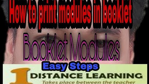 How to Print modules in booklet form?