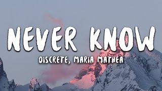 Discrete - Never Know (Lyrics) ft. Maria Mathea