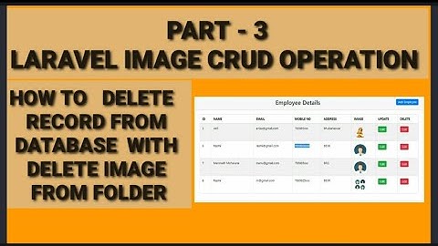 How to delete record  with image from database ||  Laravel 8 Hindi part-3