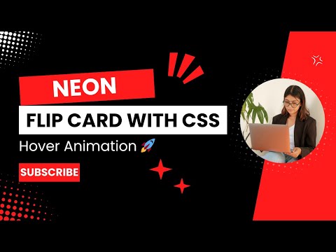 Flip Card with Neon Glow | 3D Hover Animation