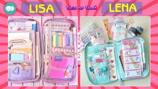 LISA OR LENA - CUTE SCHOOL SUPPLIES - | BACK TO SCHOOL | THIS OR THAT