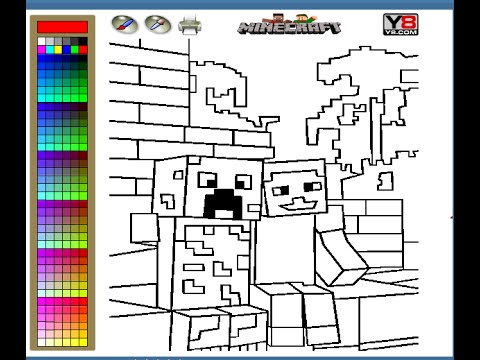 Minecraft Coloring Pages Kids Youtube Numbers