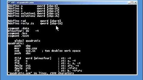 Assembly Language Training: Part 9 (6 of 6) - Floating Point (Quadratic Equation)