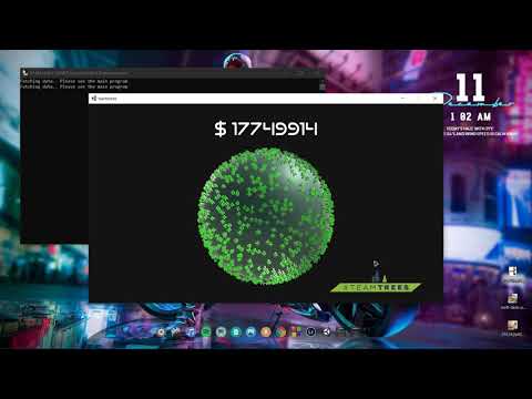 I made John Fish's code 20M trees program using Python and Unity