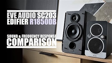 Eve Audio SC203  vs  Edifier R1850DB  ||  Sound & Frequency Response Comparison