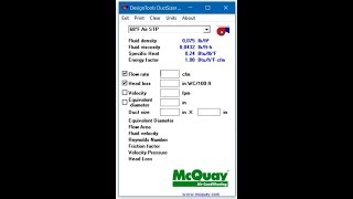 Duct size calculation by Ma-quay Duct sizer (equal friction method) (ENGLISH) screenshot 3